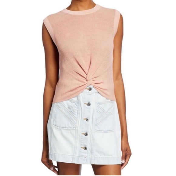 Veronica Beard Aron Braided Button Front Miniskirt Denim Jean Skirt Light Wash - Picture 14 of 14